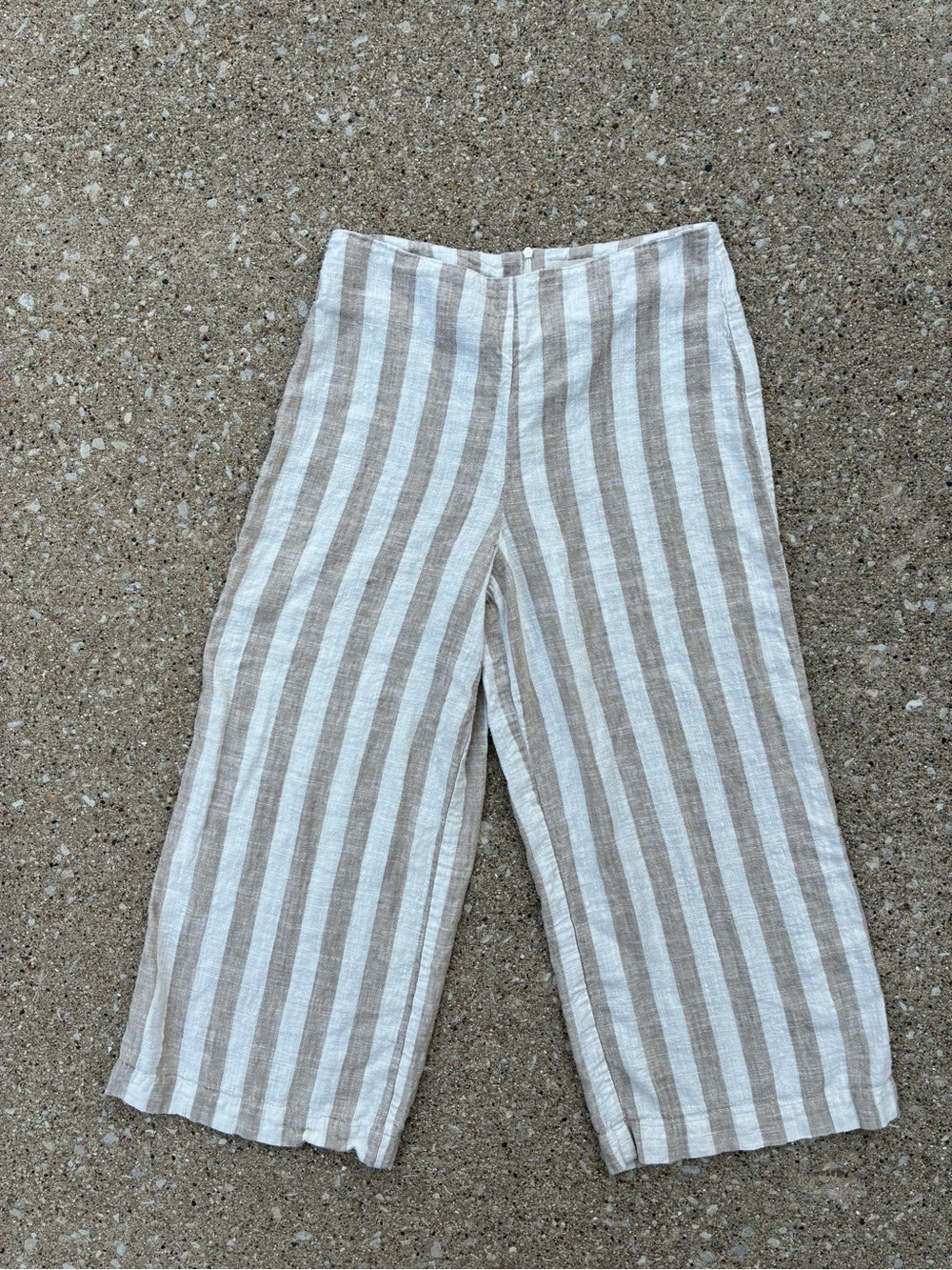 St. Agni  Linen Wide Leg Trouser Cropped Pant Sz S